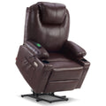 MCombo Large Lay Flat Dual Motor Power Lift Recliner Chair Sofa with Massage and Heat, USB Ports, Extended Footrest, for Elderly