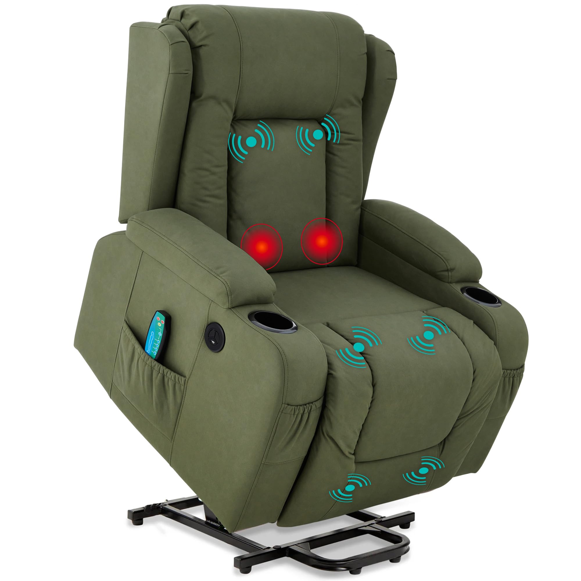 Best Choice Products PU Leather Electric Power Lift Chair, Recliner Massage Chair, Adjustable Furniture for Back, Legs w/ 3 Posi
