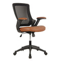 Ergonomic Office Chair with Mesh Back Rest, Height Adjustable with Flip Up Arms and Swivel, Mid-Back Task Home Office Chair, Bro