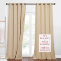 NICETOWN Thermal Insulated 100% Blackout Curtains, Noise Reducing Performance Drapes with Felt Fabric Liner, Full Light Blocking