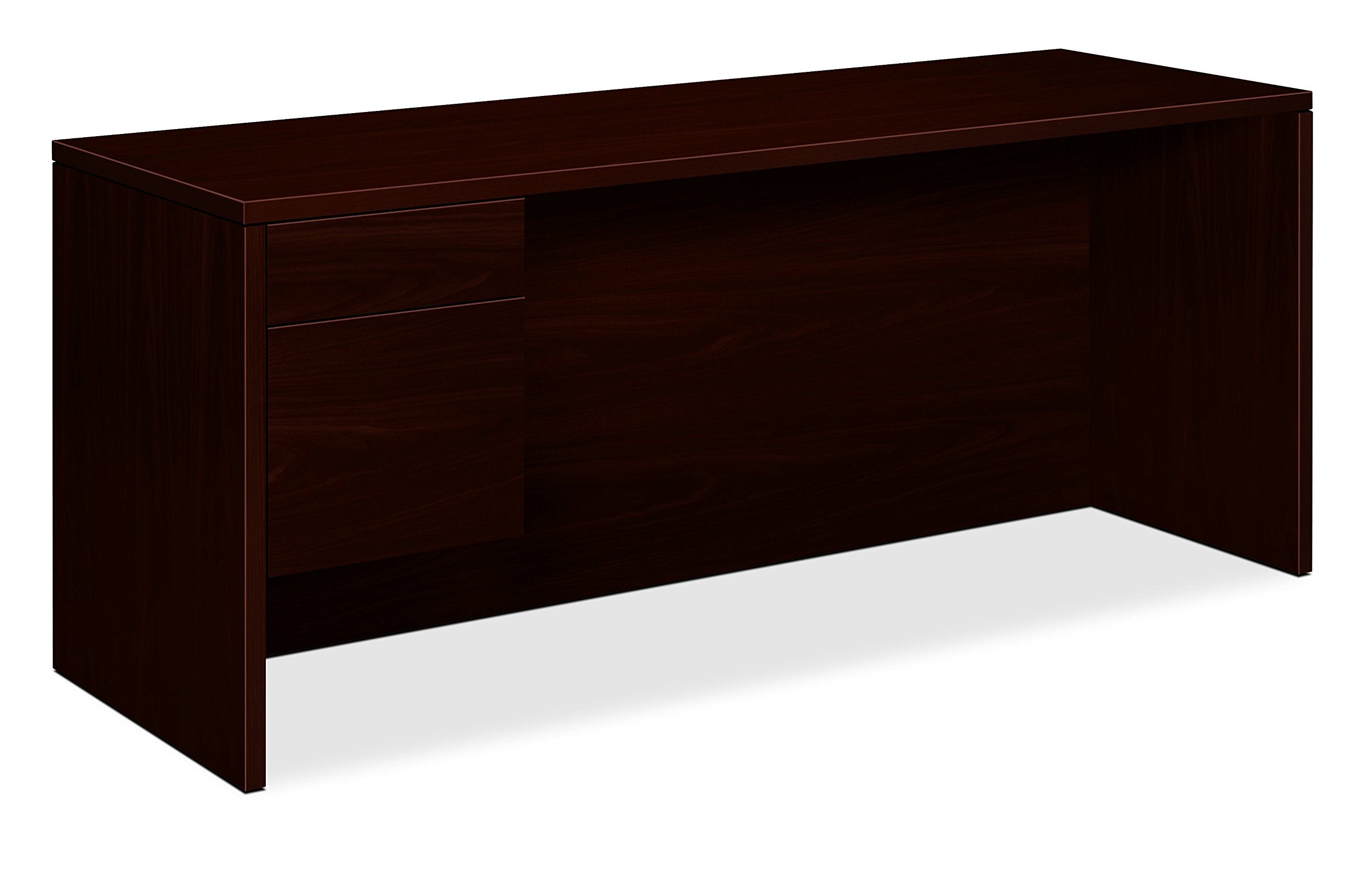 HON 10500 Series 3/4-Height Left Pedestal Credenza, 72w x 24d x 29-1/2h, Mahogany