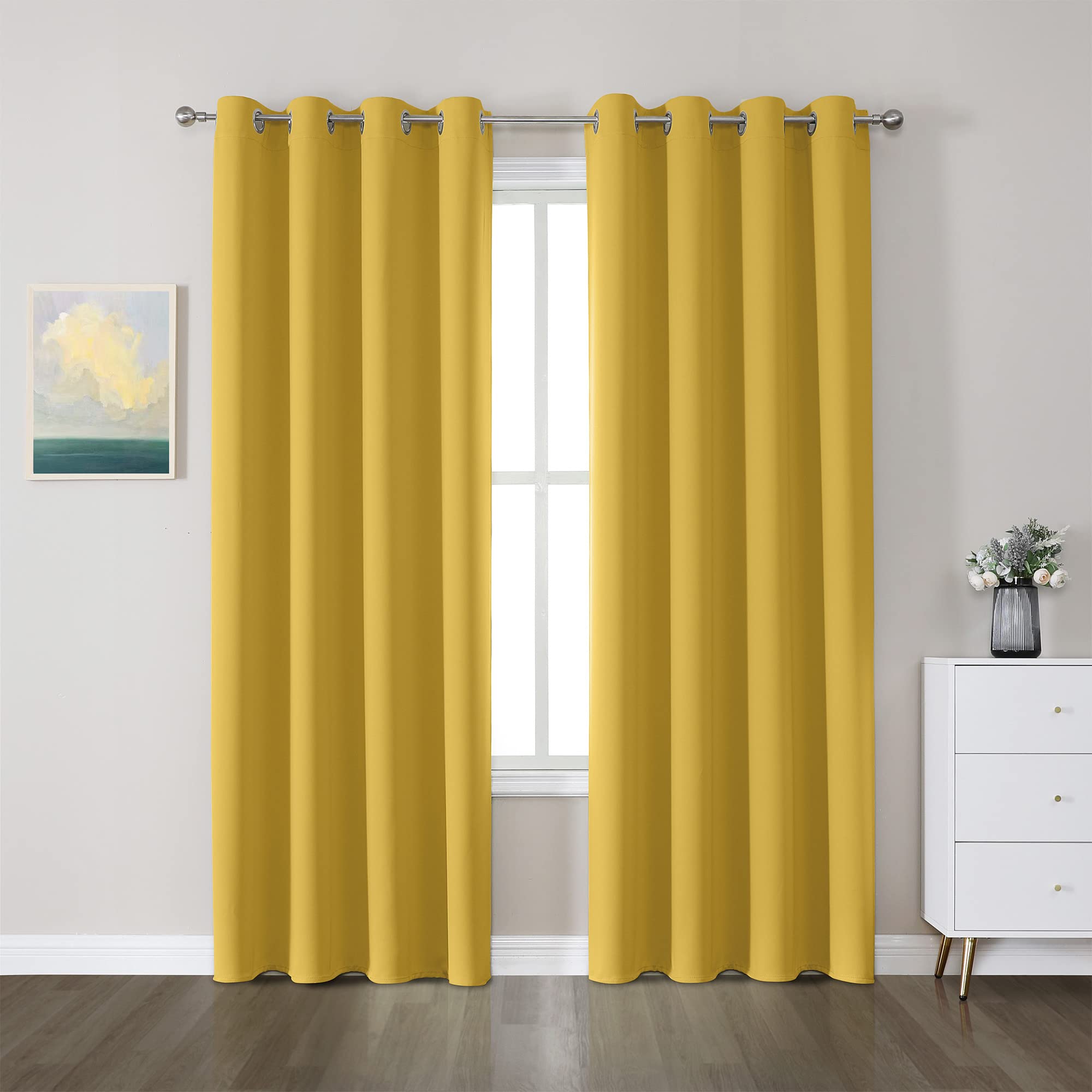CUCRAF Blackout Curtains 84 inch Length,Thermal Insulated Room Darkening Window Curtains for Bedroom,Light Blocking Drapes for L