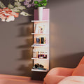 Bloddream 5 Tier Wall Shelves with LED Light, Vertical Column Shelf Floating Storage Home Decor Organizer Tall Tower Design Util