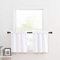 NICETOWN Room Darkening Window Curtains - Adjustable Double Rod Pocket 50% Blackout Short Window Treatment Tiers for Kitchen/Caf