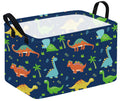 KUNRO Rectangle Dinosaur Patter Toy Bin Waterproof storage organizer for Nursery Hamper Home decor Closet Kids Bedroom Laundry B