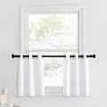 NICETOWN Pure White Bathroom Curtains for Small Window Thermal Insulated Blackout Grommet Short Curtains for Kitchen Window Sink