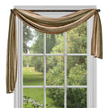 Sheer Window Scarf Valance - 50 Inch Width x 144 Inch Length (Earth) - Light Filtering Polyester Curtain Scarf - Lightweight Dra