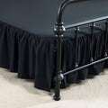 xuan dian Bed Skirts Twin Size 18 Inch Ruffled Bed Skirt with Split Corners,Drop Dust Ruffle Bed Skirt with Platform, Black