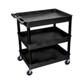 LUXOR TC111-B Large Tub Cart - Three Shelves