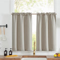 jinchan Linen Textured Kitchen Tier Curtains 45 Inch for Bathroom Living Room Farmhouse Cafe Rustic Window Treatments Room Darke