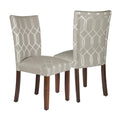 HomePop Classic Parsons Dining Chair - Pewter Gray Cream Lattice (Set of 2)