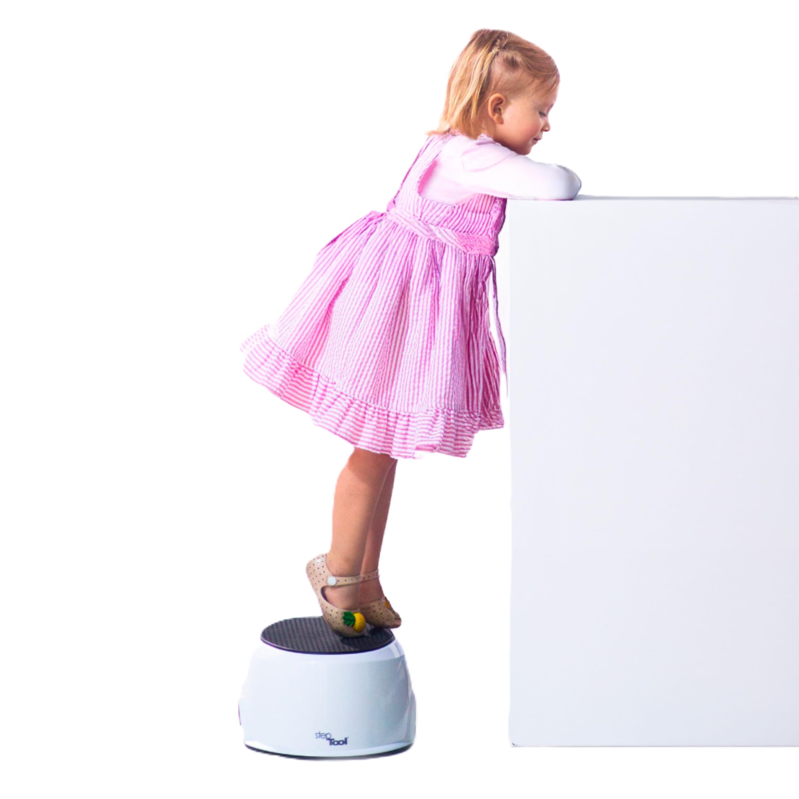 Joovy StepTool Toddler Step Stool with No-Slide Grips on Top and Bottom and Sturdy, Stackable Design, Holds Up to 300 lb. - BPA,