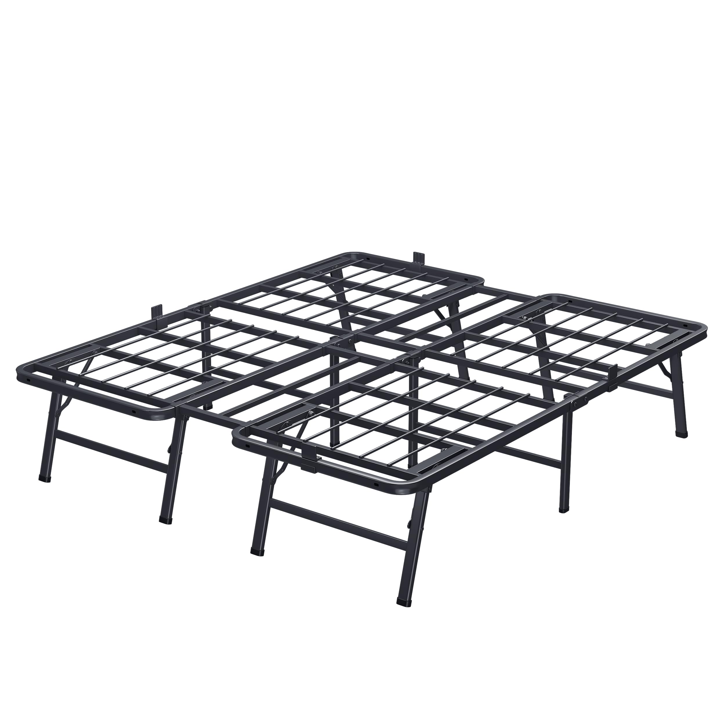 VIPSHOW 14 Inch Queen Metal Bed Frame Folding Bed Frame Tool-Free Assembly Mattress Foundation No Box Spring Needed Platform 250