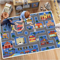 Xyrjova Car Play Mat for Boys and Girls, Non-Slip Kids Play Rug Car Rugs for Kids Toy Cars Kids Playroom Rug Road Rug for Kids
