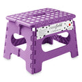 Casafield 9 Folding Step Stool with Handle, Purple - Portable Collapsible Small Plastic Foot Stool for Kids and Adults - Use in 