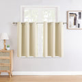 ChrisDowa Small Window Curtains for Kitchen and Bedroom - Grommet Short Thermal Insulated Room Darkening Curtains (2 Panels, Bei