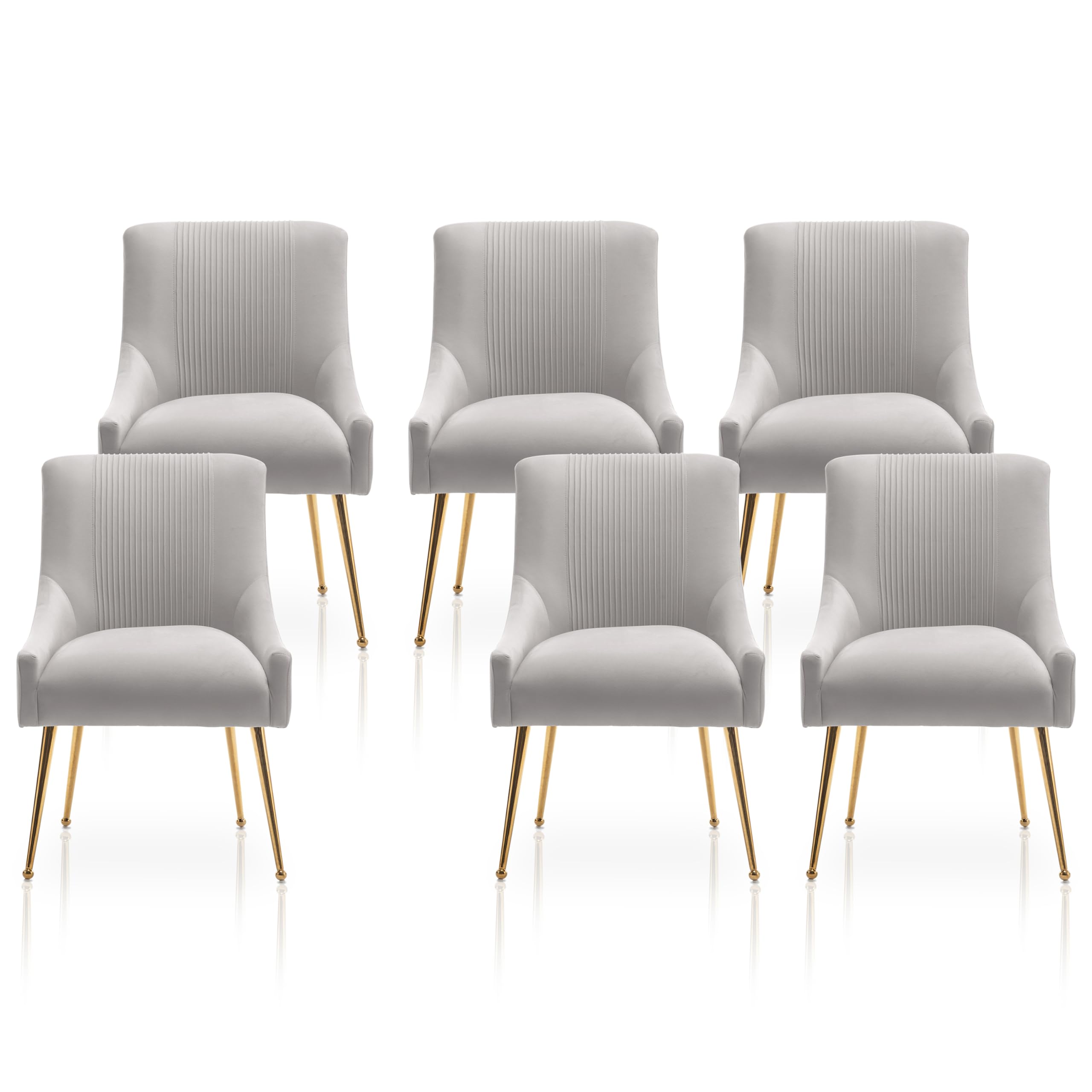 SEYNAR Dining Chairs,Modern Living Room Chairs, Velvet Upholstered Dining Room Chairs with Gold Legs,Tufted Accent Chair Set of 