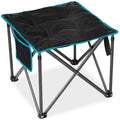 FUNDANGO Folding Camping Stool, 18.1 Inch Oversized Foot Rest 440 Lbs Heavy Duty Portable Padded Stools Seat Anti-Slip Foots & C