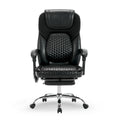Executive Office Chair with Massage and Heat, Ergonomic Reclining Desk Chair with Footrest, Big and Tall High-Back Leather Compu