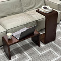 XXHOFTPJZ C Shaped End Table, Solid Wood C Side Table for Couch Sofa and Bed, Sofa Tables That Slide Under for Space Saving, Sma