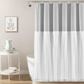 Lush Decor Tulle Skirt Colorblock Shower Curtain, 72 x 72, Light Gray & White