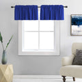 DONREN Royal Blue Valances for Bedroom - Small Window Rod Pocket Curtain Valances(42 by 15 Inch,2 Panels)