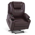 MCombo Large-Wide Power Lift Recliner Chair Sofa with Massage and Heat for Elderly People, Cup Holders, USB&Type C Ports, Side P