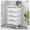 SYKIARIOL Utility Cart with 4 Drawers, Multipurpose Rolling Storage Cart with 4 Drawers and 2 Lockable Wheels, 4-Tier Rolling St