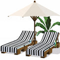 Fumete 2 Pack Lounge Chair Covers 30 x 85 Inch Pool Chaise Lounge Towels Microfiber Beach Chair Towel Portable Striped Outdoor P