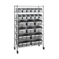 Seville Classics Commerical Grade NSF-Certified Bin Rack Storage Steel Wire Shelving System - 22 Bins - Gray