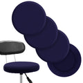 Tatuo Round Bar Stool Seat Covers Washable Stool Cushion Slipcover Elastic Bar Chair Covers for 14-17 Inch Chair (Navy Blue,4 Pi