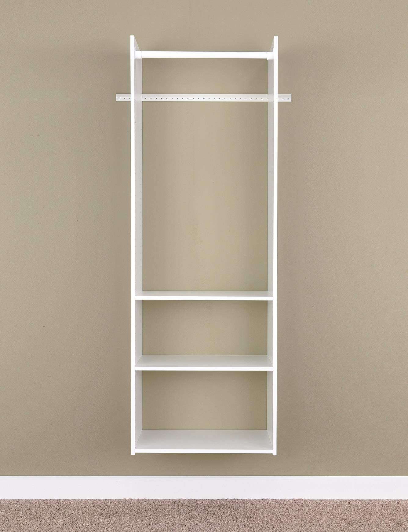 Easy Track Hanging Tower Kit Closet Storage, 72 inch, White