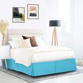 Nestl Beach Blue Full XL Bed Skirt - Full XL Size Bed Skirt 14 Inch Drop - Brushed Microfiber Bed Skirts - Hotel Quality Pleated