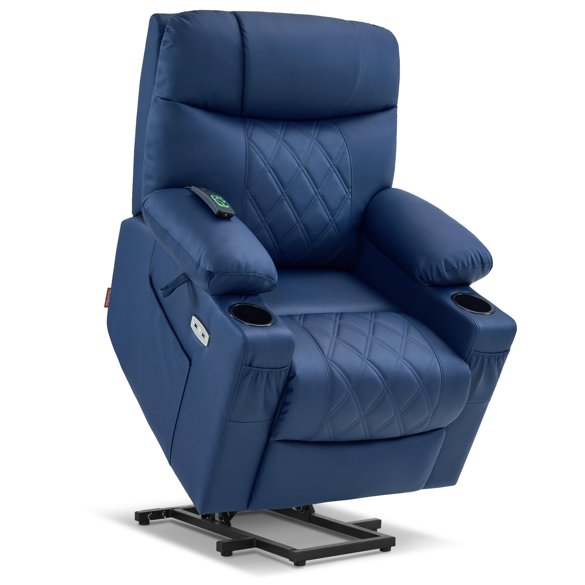 MCombo Small Size Electric Power Lift Recliner Chair Sofa with Massage and Dual Heating, Adjustable Headrest for Elderly People 