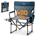 TIMBER RIDGE Heavy Duty Camping Chair with Compact Size, Portable Directors Chair with Side Table and Pocket for Camping, Lawn, 
