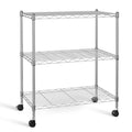 Simple Deluxe Heavy Duty 3-Shelf Shelving with Wheels, Adjustable Storage Units, Steel Organizer Wire Rack, 24.02   L x 13.78W x