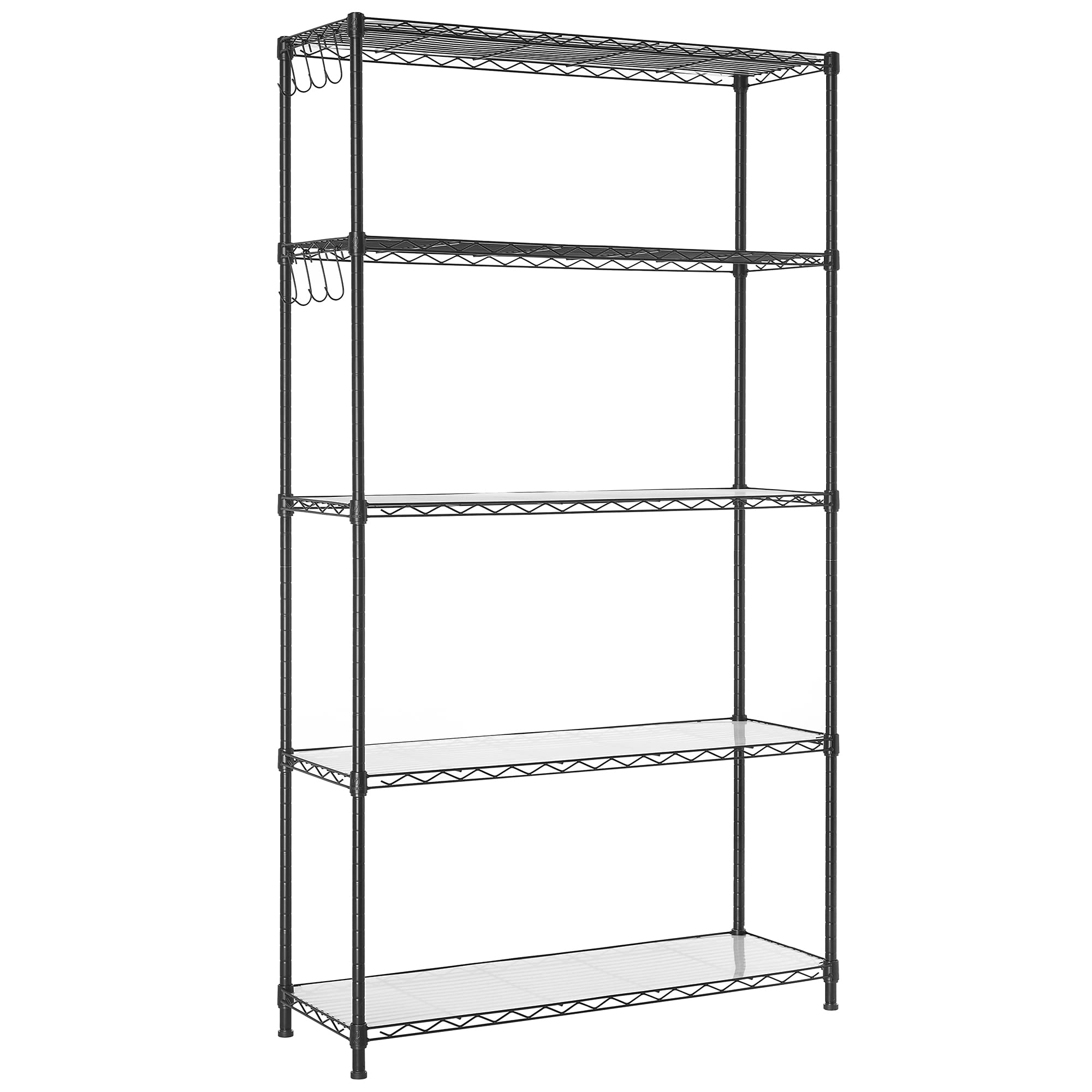 SONGMICS 5-Tier Storage Shelves, Wire Shelving Unit, Kitchen Metal Shelves, Storage Rack with Adjustable Shelves, Shelf Liners, 