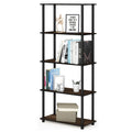 Furinno Turn-N-Tube 5-Tier Multipurpose Shelf / Display Rack / Storage Shelf / Bookshelf, Round Tubes, Columbia Walnut/Black