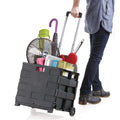 Inspired Living Collapsible Ultra-Slim Pack-N-Roll, 2 Wheel Utility Cart , With Telescopic Handle - Super Strong up to 80 Lbs Lo