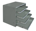 Durham 310B-95 Heavy Duty Prime Cold-Rolled Steel Triple Track Bearing Slide Rack, 4 Compartments, 12-1/2 Length x 20 Width x 15