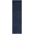 Nourison Essentials Indoor/Outdoor Midnight Blue 22 x 10 Area Rug, Easy Cleaning, Non Shedding, Bed Room, Living Room, Dining 