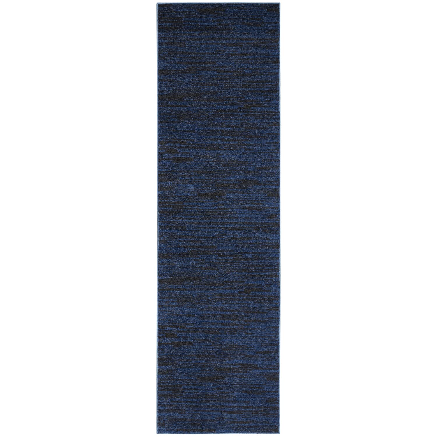 Nourison Essentials Indoor/Outdoor Midnight Blue 22 x 10 Area Rug, Easy Cleaning, Non Shedding, Bed Room, Living Room, Dining 