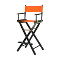 Casual Home 30 Directors Chair Black Frame-with Tangerine Canvas, Bar Height