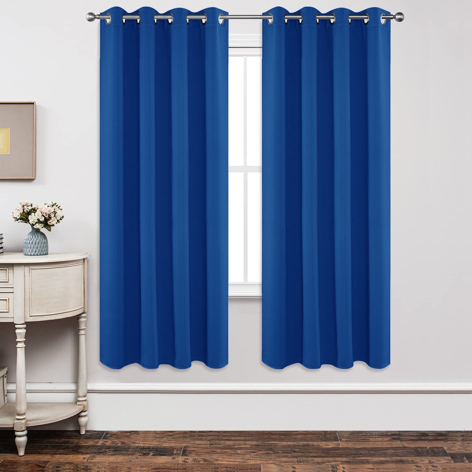 Joydeco Blackout Curtains 72 Inch Length 2 Panels Set, Thermal Insulated Long Curtains& Drapes 2 Burg, Room Darkening Grommet Cu