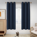 Deconovo Blackout Curtains for Bedroom, Thermal Insulated Room Darkening Window Drapes, Energy Efficient Grommet Curtains,Navy B