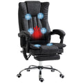 Vinsetto 6 Point Vibration Massage Office Chair, High Back Computer Chair with Heat, Adjustable Height, Reclining Backrest and R