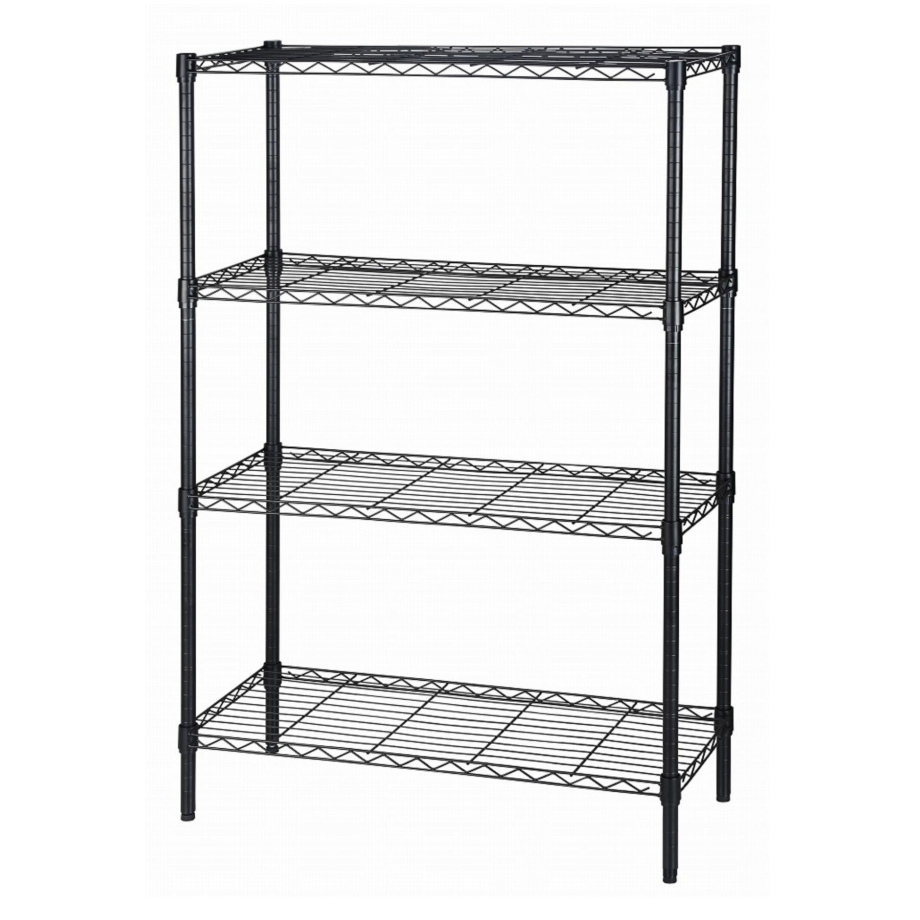 SoSo-BanTian1989 Metal Standing Shelf Units, 36 W x 14 D x 59 H Storage Shelves, Adjustable Steel Wire Shelving Rack (4-Tiers, B