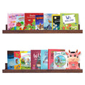 AZSKY Floating Book Shelves Wall Mounted Photo Shelf Picture Ledge Deep Walnut Display Shelves for Home Living Room Bedroom Bath