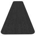 House, Home and More Indoor Outdoor Double-Ribbed Carpet Runner with Skid-Resistant Rubber Backing - Smokey Black - 3 Feet x 10 