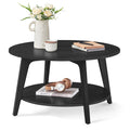 VASAGLE Round Coffee Table, 2 Tier Coffee Table with Storage, for Living Room, 31.5 x 17.7 Inches, Easy to Assemble, Charcoal Gr